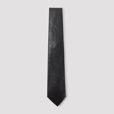 Our Legacy Textured Finish Tie Traditional Shape In Black