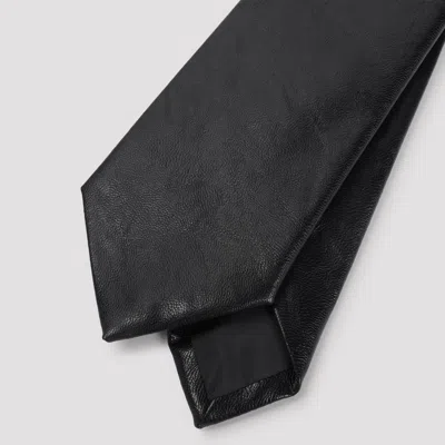 Our Legacy Textured Finish Tie Traditional Shape In Black