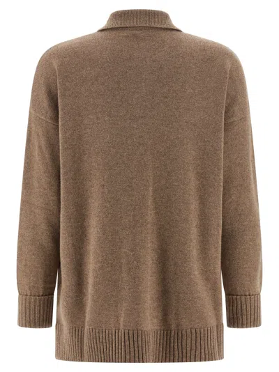 Max Mara Cashmere Cardigan Long Sleeves In Brown
