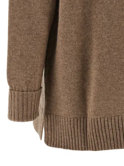 Max Mara Cashmere Cardigan Long Sleeves In Brown