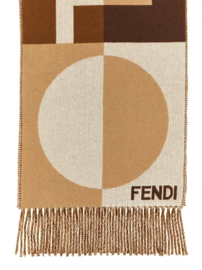 Fendi Cashmere Wool Scarf Scarves And Foulards Brown In Multi
