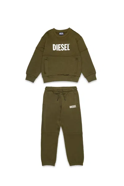 Diesel Logo-embroidered Tracksuit (set Of Two) In Green
