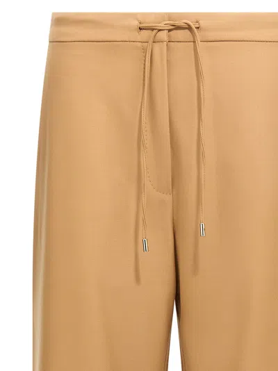 Max Mara Pantalone A Coulisse In Saglia Di Lana Cammello In Brown