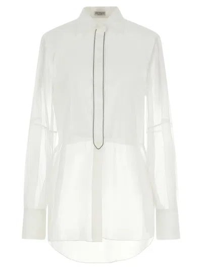 Brunello Cucinelli Layered Shirt Featuring Buttoned Cuffs In White