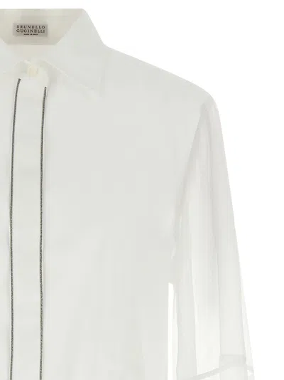 Brunello Cucinelli Layered Shirt Featuring Buttoned Cuffs In White