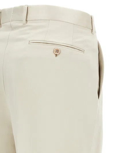 Tom Ford Pleated Front Straight Leg Trousers With Pockets In White