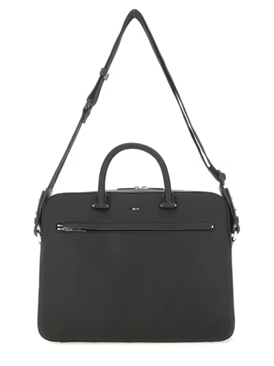 Hugo Boss Document Bag With Logo In Gray