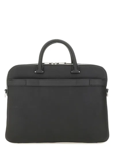 Hugo Boss Document Bag With Logo In Gray
