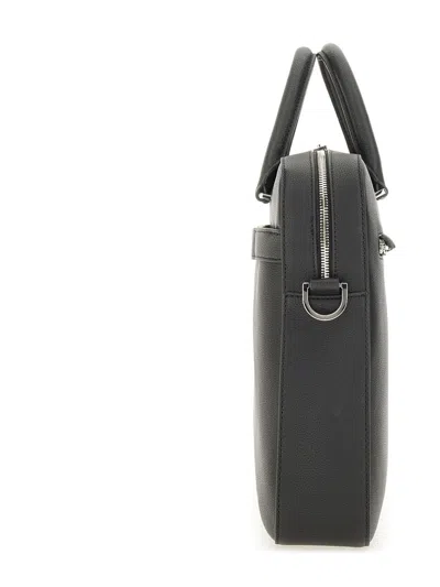 Hugo Boss Document Bag With Logo In Gray