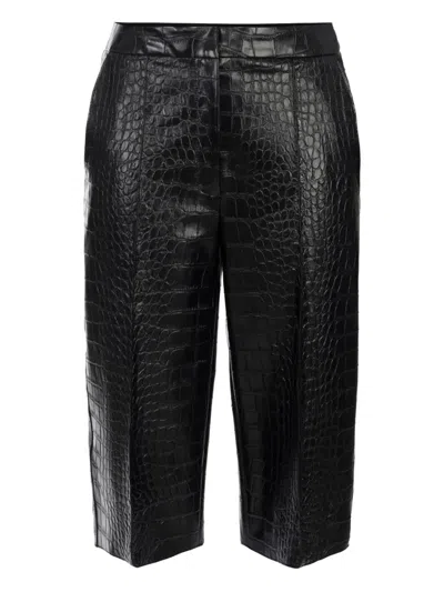 Elisabetta Franchi Tailored Python-effect Imitation Leather Pants In Black