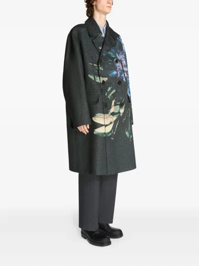Dries Van Noten Double-breasted Coat In Black