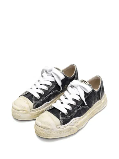 Miharayasuhiro Hank Bleach-denim Low-top Sneakers In Multi