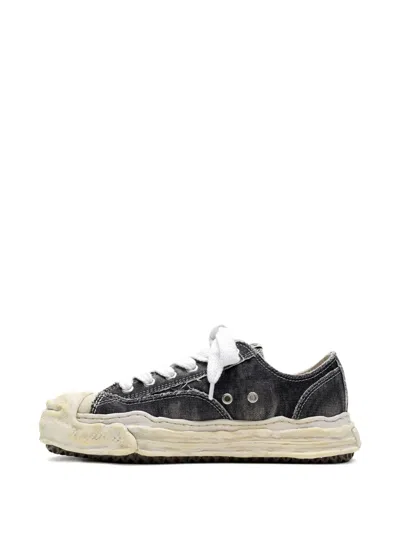Miharayasuhiro Hank Bleach-denim Low-top Sneakers In Multi