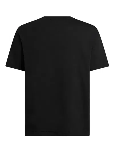 Etro Pegaso Embroidered T-shirt Short Sleeves In Black