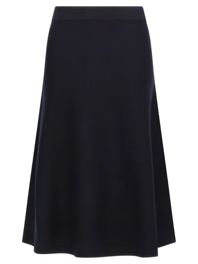 Max Mara High-waisted Flared Skirt With Smooth Finish In Black