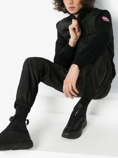 Canada Goose Wattierte Hybridge Huron Jacke Mit Reissverschluss In Black