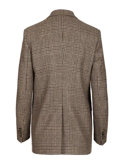 Tagliatore J-jasmine Prince Of Wales Double-breasted Jacket Jackets Brown In Gray