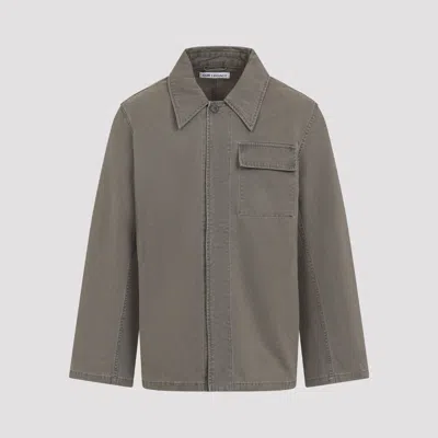 Our Legacy Straight-cut Casual Jacket With Pointed Collar In Gray