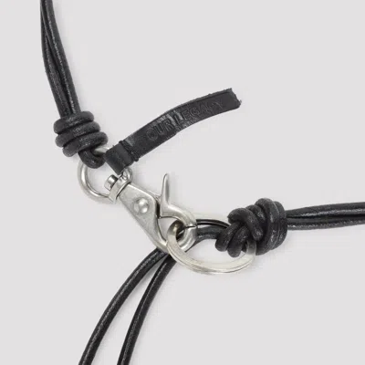 Our Legacy Udon Ladon Leather Necklace In Black