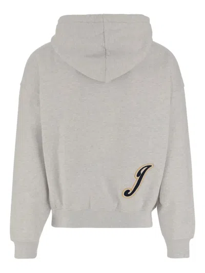 Jacquemus Hooded Sweater With Drawstring And Ribbed Finish In Gray