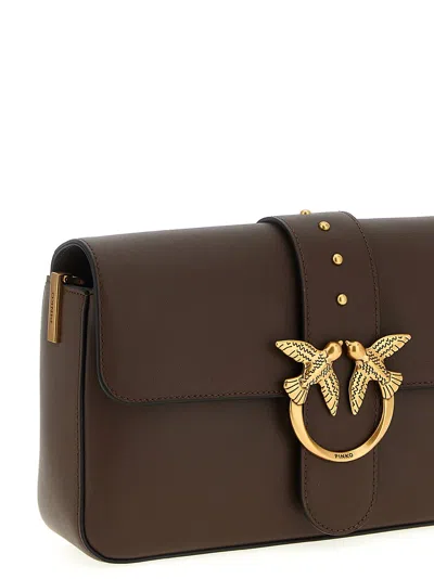 Pinko Edium Love One Slouchy Leather Bag In Orange