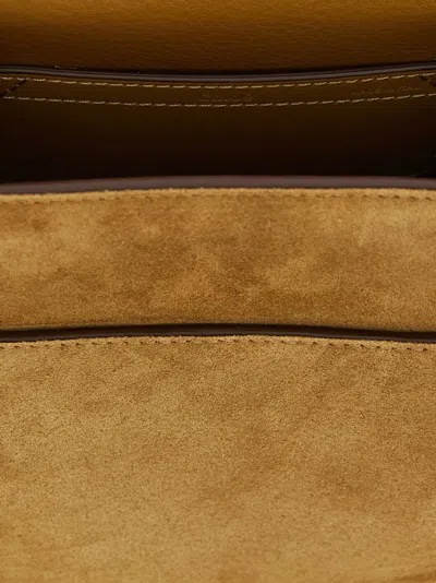 Chloé Marcie Flap Saddle Crossbody Bag In Suede In Brown