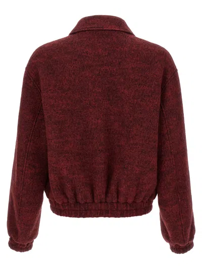Jil Sander Mlange Wool Bomber Jacket In Red