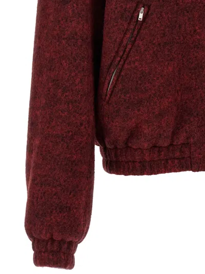 Jil Sander Mlange Wool Bomber Jacket In Red
