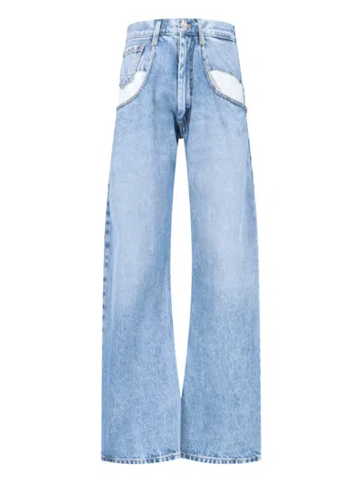 Maison Margiela Straight Leg Jeans With Contrasted Pockets Clothing In Blue