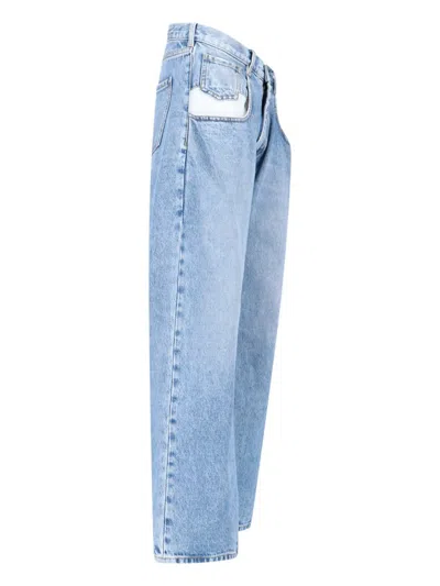 Maison Margiela Straight Leg Jeans With Contrasted Pockets Clothing In Blue