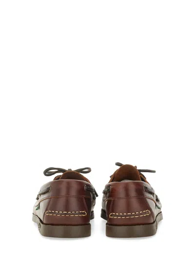 Paraboot Leather Loafers With Moc Toe Stitching In Brown