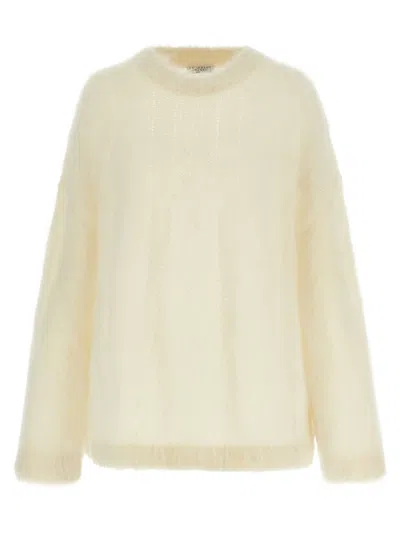 Brunello Cucinelli Mohair Silk Sweater Sweaters And Cardigans White In Neutral