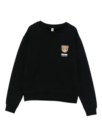 Moschino Teddy Bear-logo Jersey Sweatshirt In Black