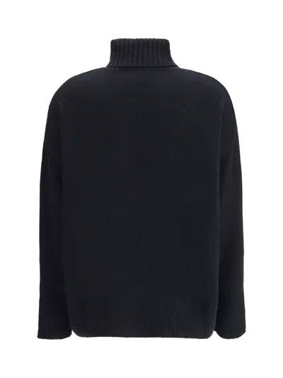 Allude Turtleneck Sweater In Black