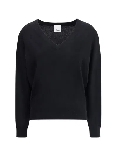 Allude Cashmere Sweater In Black