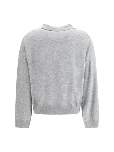 Allude Button-fastening Polo Top In Gray