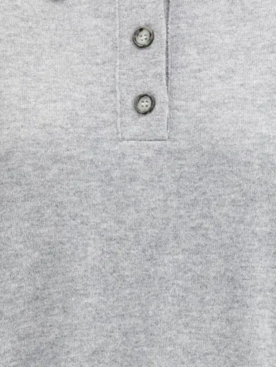 Allude Button-fastening Polo Top In Gray