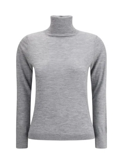 Allude Cashmere Turtleneck Sweater In Gray