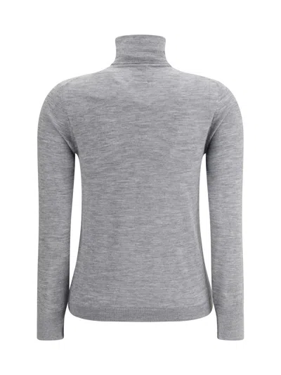Allude Cashmere Turtleneck Sweater In Gray