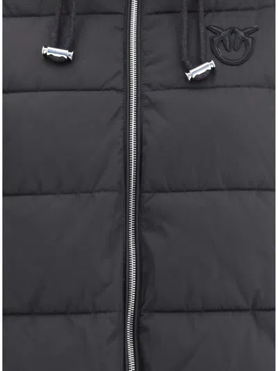 Pinko Technical Canvas Jacket With Hood In Black