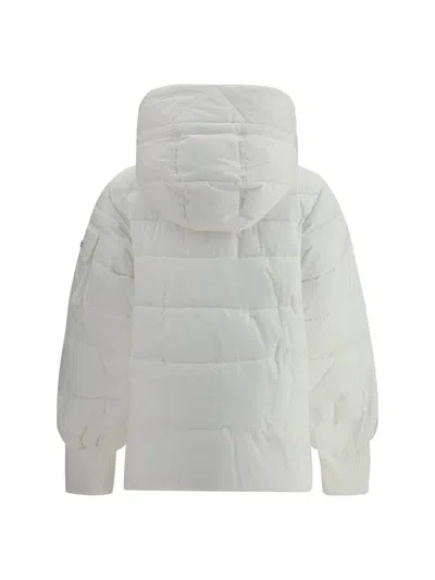 Pinko -line Down Jacket With Logo Patch In White