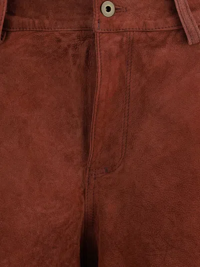Salvatore Santoro Leather Buttoned Straight Trousers In Brown