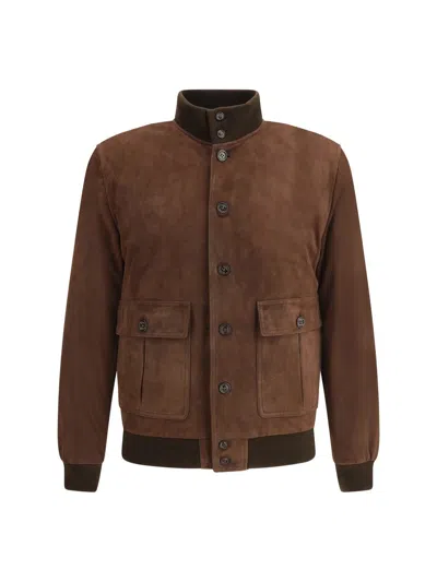Valstar Ino Padded Calfskin Jacket In Brown