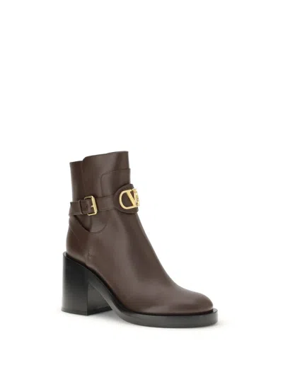Valentino Bootie Vlogo Signature T. 70 Vitel In Black