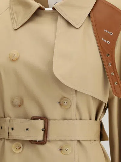 Chloé Women Short Cotton Gabardine Trench Coat In Brown