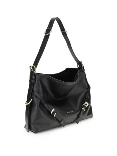 Givenchy Women Voyou Medium Leather Shoulder Bag In Black