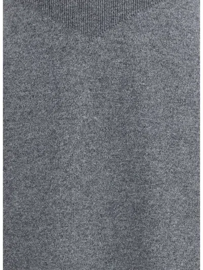 Givenchy Side-split Long-sleeve Midi Dress In Gray