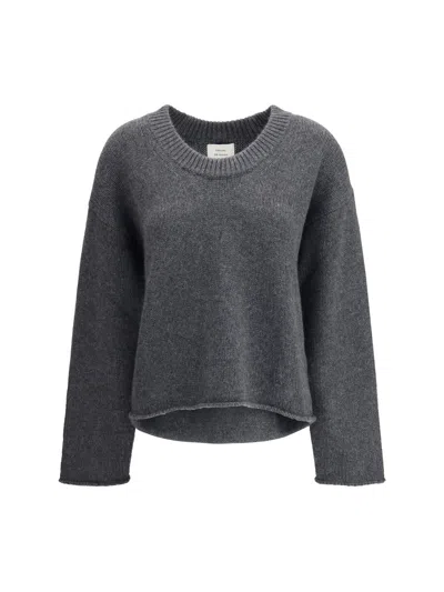 Loulou De Saison Derry Cashmere U-neck Sweater In Gray