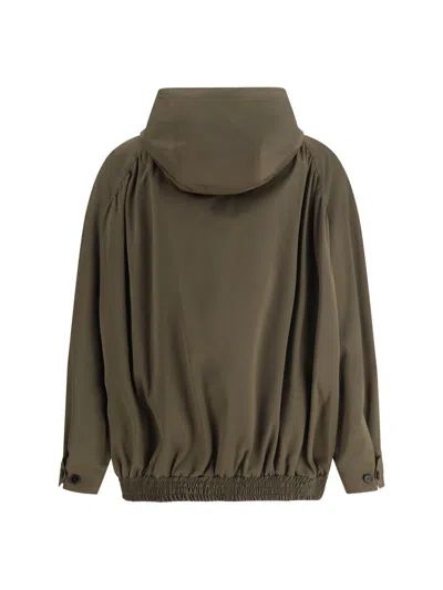 Marni Hooded Bomber Jacket In Green