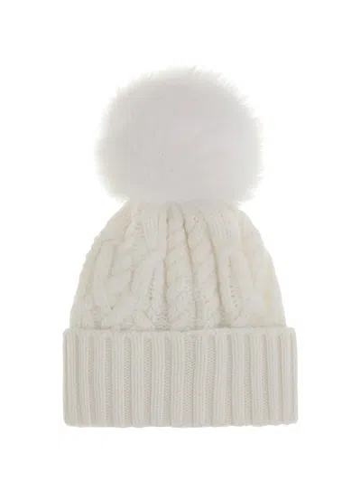 Moncler Bonnet En Cachemire Et Laine Avec Pompon In Neutral